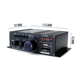 AK380 40W+40W MINI Digitale audio Power Car Amplifier Portable Sound Stereo Audio -versterker Klasse D Luidsprekerversterker voor auto en thuis