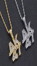 Ak47 Gun Men Collier de créateur de luxe Pendant avec chaîne Gold Silver Bling Crystal Cumbic Zircon Hip Hop Bijoux entièrement 9539695