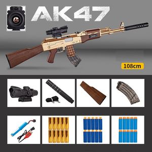 Ak47 Soft Bullet Gun Toy Rifle Blaster 3 Modes Modèle de tir Sniper avec Dart pour enfants Guns Adults Outdoor Game