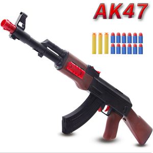 AK47 pistola de juguete segura Soft Bullet Rifle Manual simulación Blaster Silah para adultos CS lucha juegos de disparos