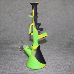 ak47 eau bong shisha plate-forme pétrolière verre bong tabac pipe incassable capiteux bong dab rig silicone pipe à eau narguilé