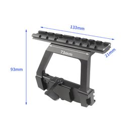 Ak74 Saiga Side Rail Sight Bracket Aluminium Alloy 20mm Rail