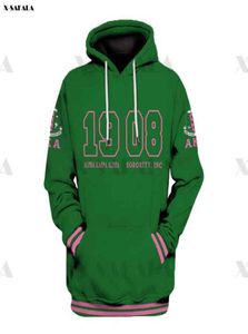 AKA 1908 Green Pattern Tattoo 3d Over Imprimé Hoodie Man Femmes Unisexe Outwear Zipper Pullover Sweatshirt décontracté G12144364624