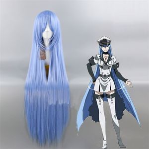 Akame Ga KILL! Esdeath Cosplay Wig 100cm Blue Long Straight Hair