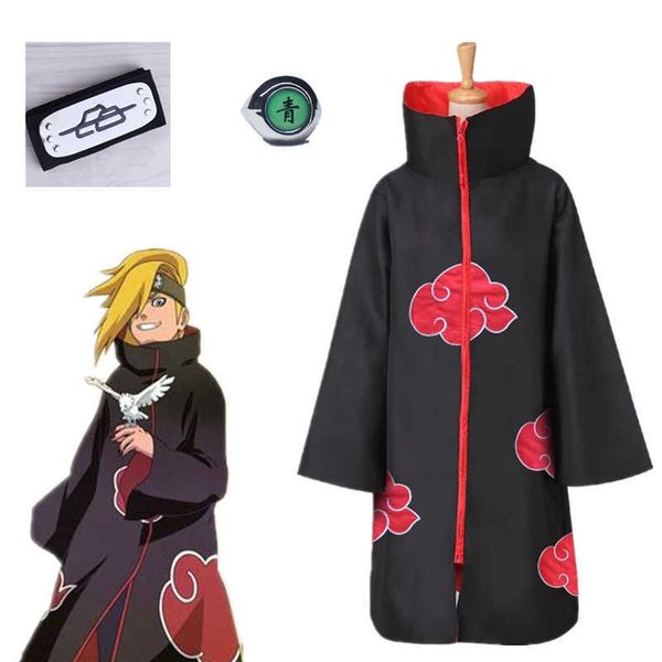 Akatsuki Deidara Uchiha Tobi Tobi Obito Akatsuki Cosplay Cosplay Costume Cloak Masque Halloween Homme Femme Cosplay Costume Accessoires Y0903