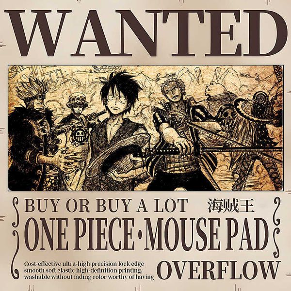 Ratón Pad Gaming Pads de mouse Mat de escritorio Teclado de computadora de juego One Piece Gaming Mouse Mat Manga Mat de gran tamaño AA220314