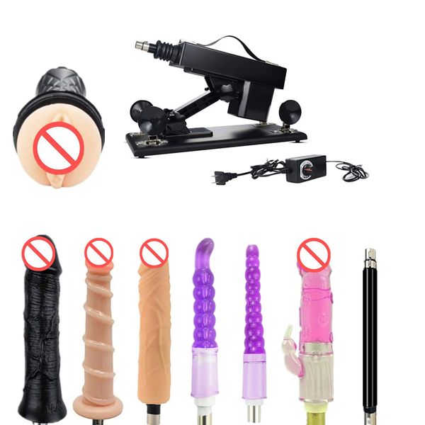 AKKAJJ AKKAJJ Sex Furniture Machine Gun Control de ángulo ajustable Unisex con accesorios para mujeres y hombres (negro)