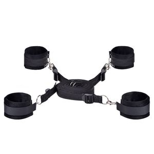 AKKAJJ système de retenue de lit plaisir lune de miel Bondage avec menottes menottes BDSM esclave femdom poignet cheville ceinture de retenue jouets sexuels pour adultes