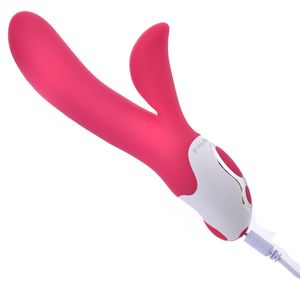 AKKAJJ Vibromasseur 18 fréquences Gode virant Stimulation du point G et du clitoris en même temps Tige AV chauffante à 37,5 °C