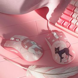 Akko Sailor Moon Wired Gaming Mouse Ag325 Artemis Luna Japan Style Cartoon Cat Game Lightweight Game For Girl