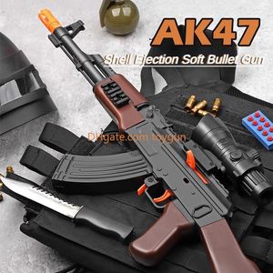 Akm Soft Bullets Toy Gun Shembe Ejection Détachement Assoachinable Gun Gun Foam Darts Modèle de jeu CS PUBG PROP DURABLE DES COPESS ANNIVERTUmes pour garçons Fidgets Toys