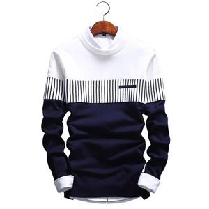 AKSR Hommes Nouvelle Mode Pull En Laine Manteau Rayé O Cou Pull Pull Hommes Cachemire Chaud Swetry Pull Homme Jersey Sueter Hombre 201022