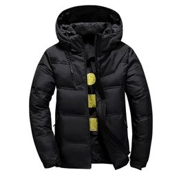 AKSR Heren Winter Down Jacket Jas Wit Duck Down Jassen met een Kap Dikke Thermische Warm Uitloper Puffy Jacket Doudoune Homme 201201