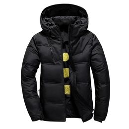 Aksr Men's Winter Down Jacket Jas Wit Duck Down Jassen met een Kap Dikke Thermische Warm Uitloper Puffy Jacket Doudoune Homme 201223