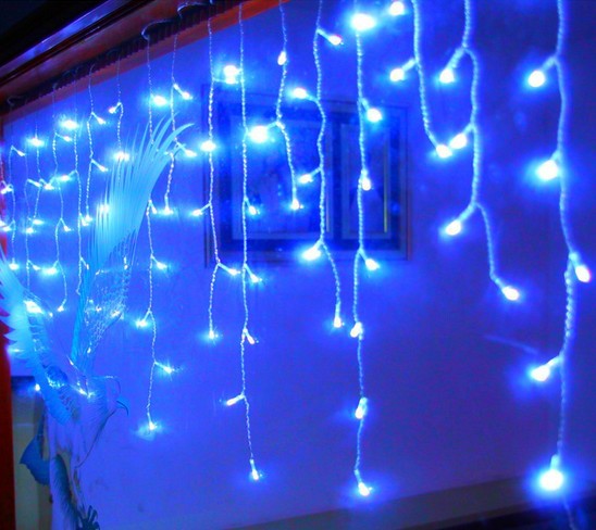 Новый 12 м Droop 0.75 м 360 LED сосулька строка свет Рождество свадьба Рождество украшения партии снег занавес свет и хвост штекер
