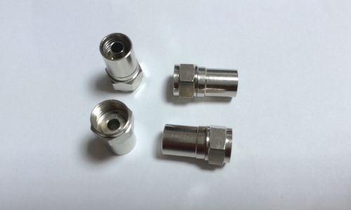 100 Stück Messing RG59 Stecker Crimp auf F-Typ Koax-Koaxialkabel TV Satellit