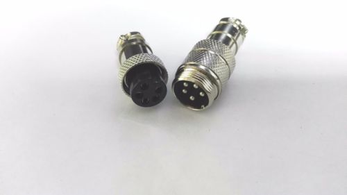 2 Sätze (Stecker + Buchse) 5-Pin-Luftfahrtstecker GX12 12-mm-Panel-Power-Chassis-Adapter