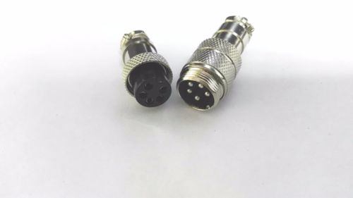 2 sets (Male+Female) 5pin Aviation Plug GX12 12mm Panel Power Chassis adapter