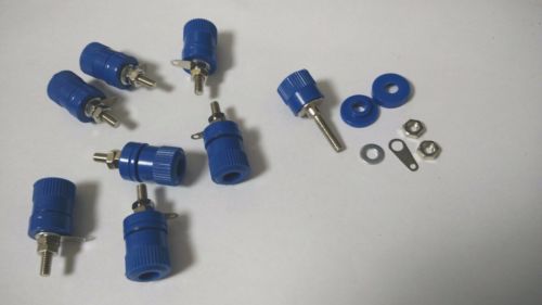 100 Uds. Enchufe tipo banana de poste de encuadernación azul para conector tipo banana de 4MM