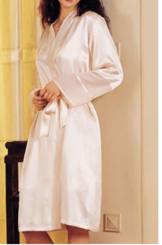 NWT 100% seda feminina Lingerie Sheer Nighty-Robe conjunto tamanho M L XL