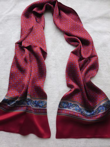 Mężczyźni Real Mulberry Silk Scarf Double Layer Silky Cravat Neckerchief Fashion Vintage