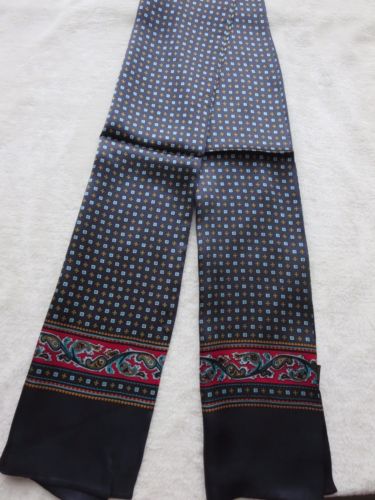 Sciarpa da uomo in vera seta di gelso, doppio strato, cravatta setosa, fazzoletto da collo, moda vintage