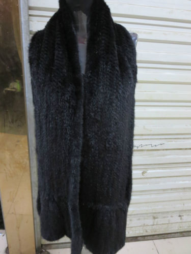 Wholesale knit mink fur scarf resale online - Men s Women s Elegant Fashion Best Real Mink fur knitted Fishtail scarf black
