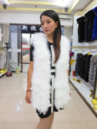 Wholesale/retail Fashion Latest real ostrich feather fur shawls long vest/jacket/white