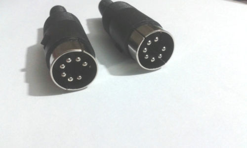 5 st Black 7 Pin Din Plug Connector med plasthandtag