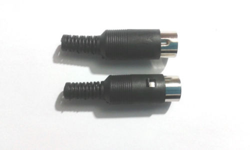 5 st Black 7 Pin Din Plug Connector med plasthandtag