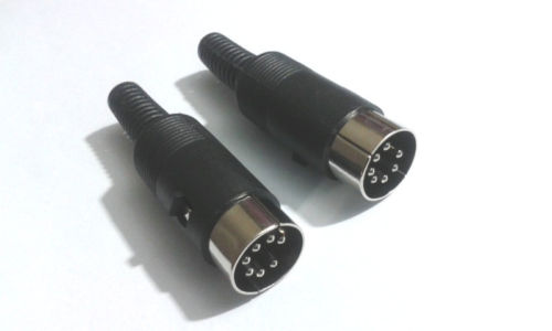 5 st Black 7 Pin Din Plug Connector med plasthandtag