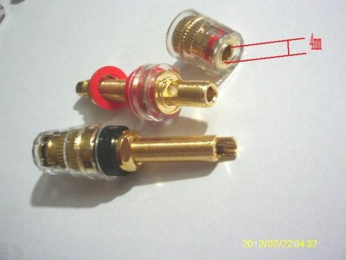 40PCS GOLD PLATED copper Binding Post for Speaker 4mm Banana plug CONNECTOR