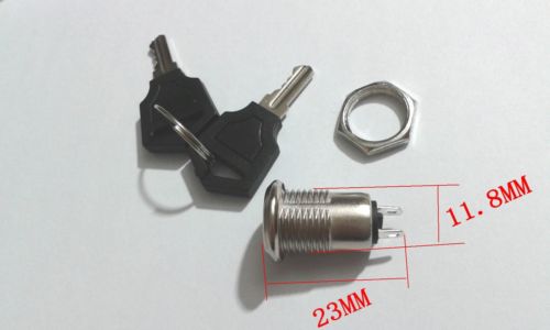 4 stks Mini-sleutelschakelaar Aan / Uit Lock Switch KS-01 Twee sleutels Sleutelinstelling