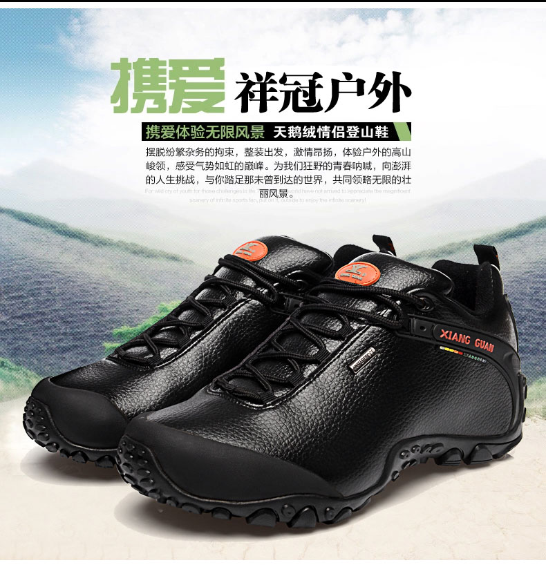 2015 Ladies Genuine Leather Boots Fashion Camping Shoes Outdoor Shoes ...