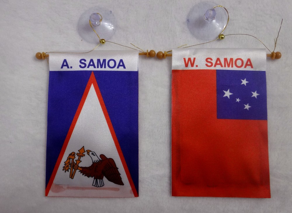2021 Mini Car Hanging AMERICAN SAMOA AND WESTERN SAMOA Flag Banner