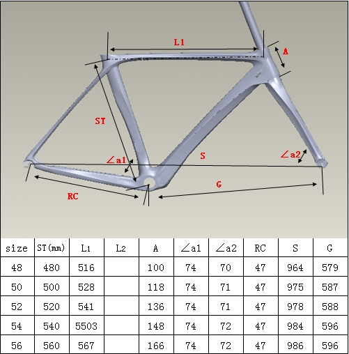 De Rosa Bike Size Chart