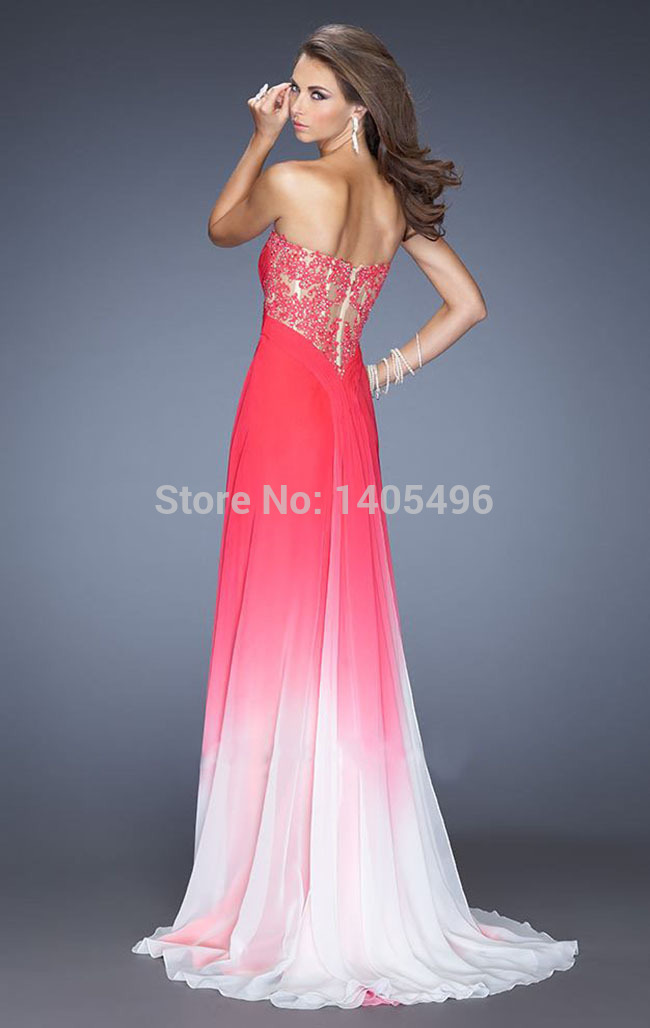 red and white ombre dress