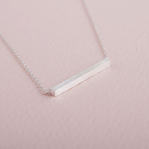 2014-Fashion-18k-Silver-Square-Bar-Necklace-Free-Shipping