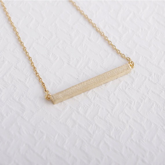 2014-Fashion-18K-Gold-Square-Bar-Necklace-Free-Shipping