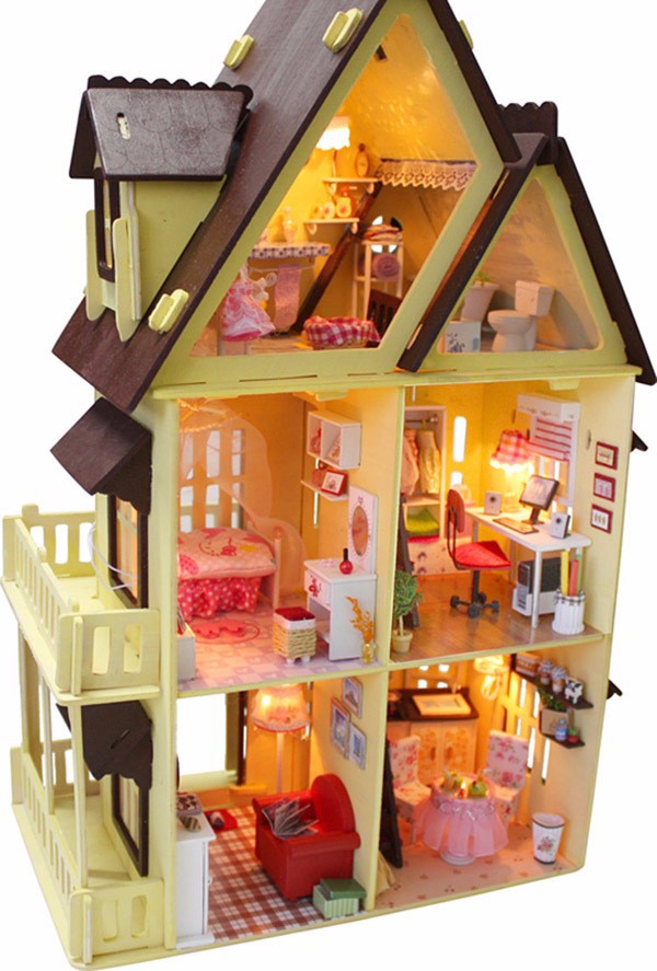 2021 Assembling DIY Miniature Model Kit Wooden Doll House ...