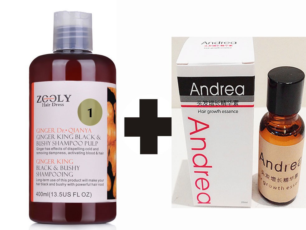 400ml The King Of Ginger Shampoo 2 20ml Andrea Hair Growth Essence