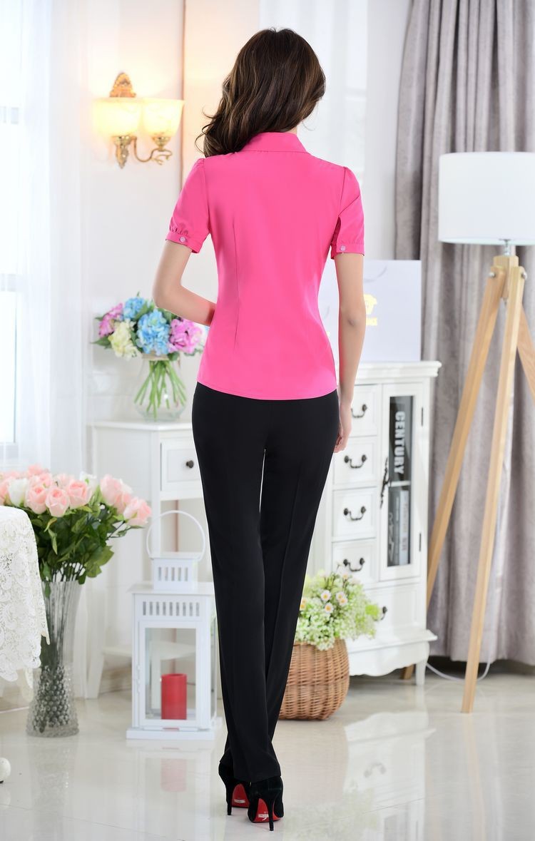 Women Work Wear Office Shirt Polyester Women Business Suits Shirt