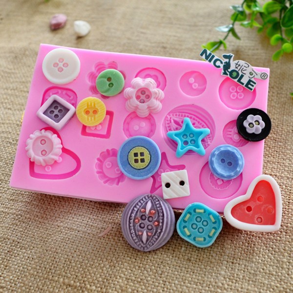 2019 Fondant Cake Decorating Mold Mini Buttons Chocolate Molds