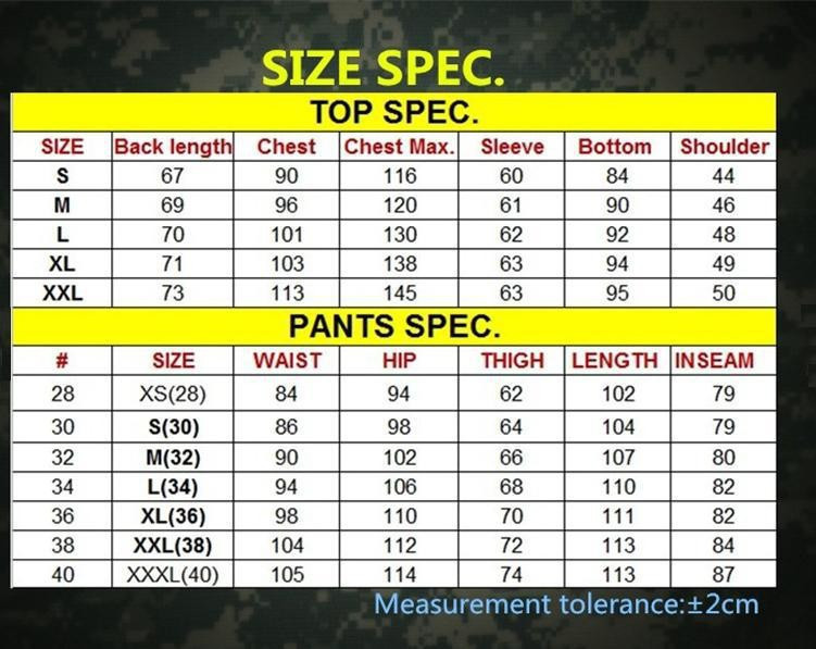 Camouflage Tactical Military Clothing Paintball Army Cargo Pants Combat ...