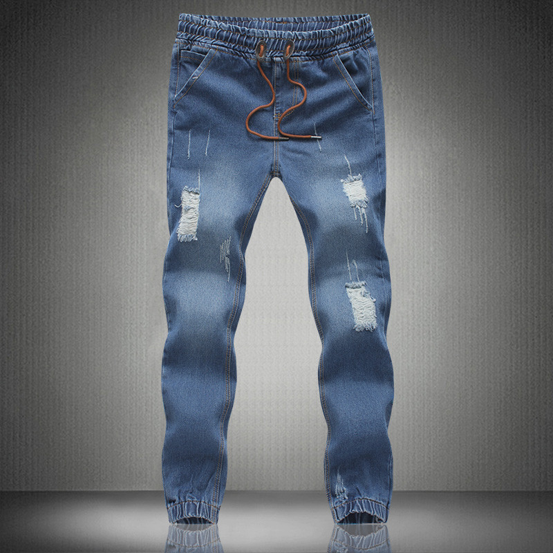 Compre 2015 New Joggers Hombres De Longitud Completa Cuffed Jeans Más  Tamaño 5XL Elástico Cintura Jeans Hombres Color Azul Claro Rasgado Jeans  Para Hombres A 24,36 € Del Fashionshowmall | Es.Dhgate.Com