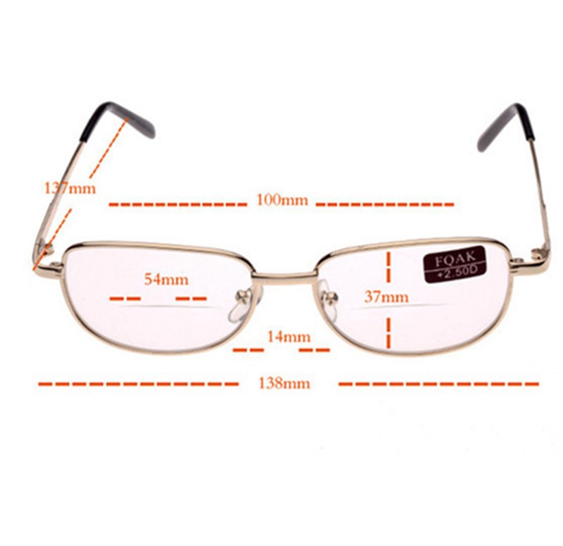 Classic Unisex Metal Frame Bifocal Reading Glasses Spectacles Reader