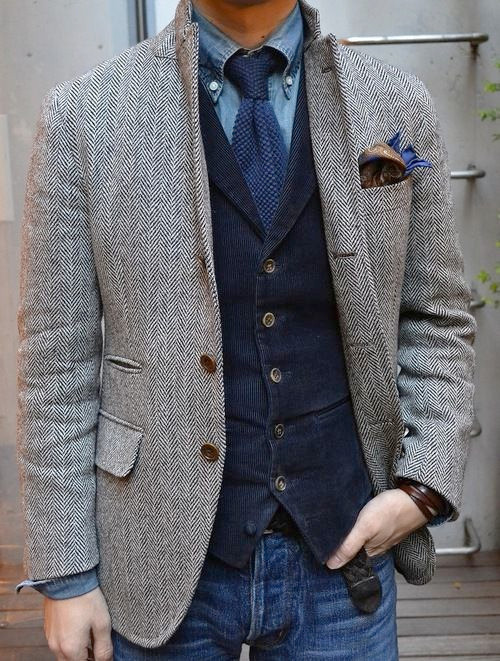 grey suit jacket with jeans