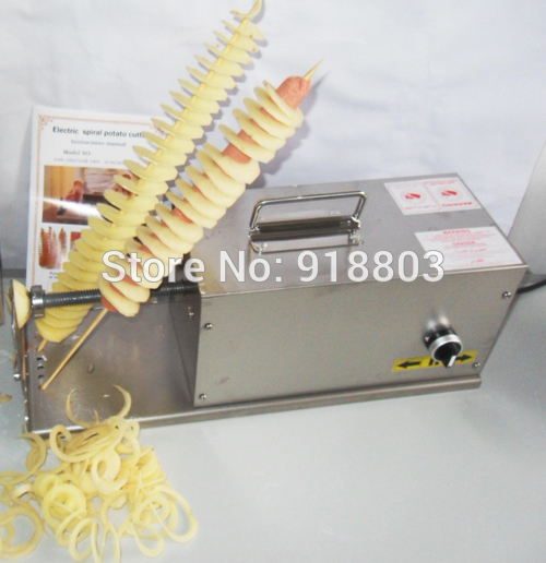 Commercial Potato Curly Fry Cutter Stainless Steel Electric Spiral