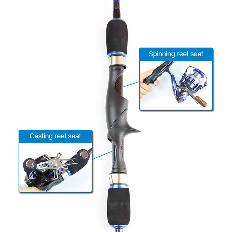 Casting Spinning Carbon Firber Fishing Rods 2.1m 1.8m 8 sections fishing rod travel pole one rod Two Use way fishing tackle (7)