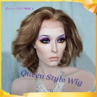 Web Celebrity Long Wavy Hairstyle Wig Harajuku Ombre Pink Blue Green